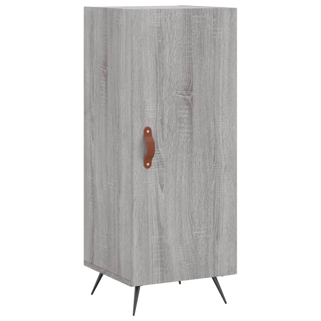Highboard grå sonoma 34,5x34x180 cm konstruert tre