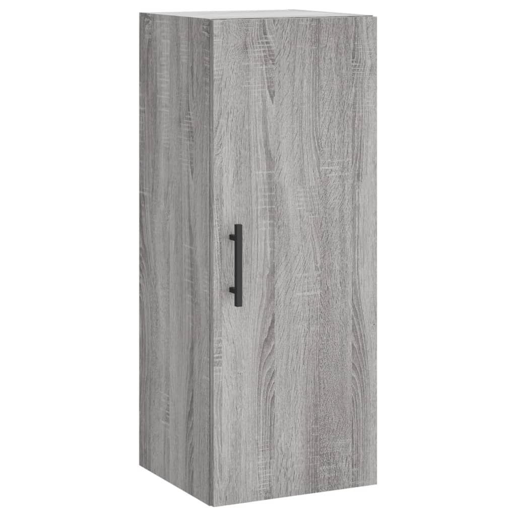 Highboard grå sonoma 34,5x34x180 cm konstruert tre