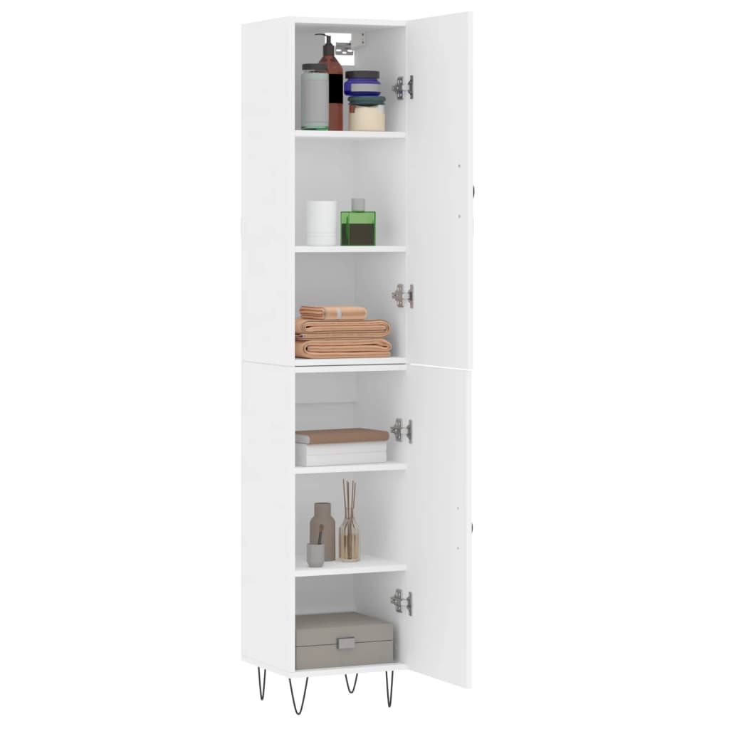 Highboard hvit 34,5x34x180 cm konstruert tre vidaXL