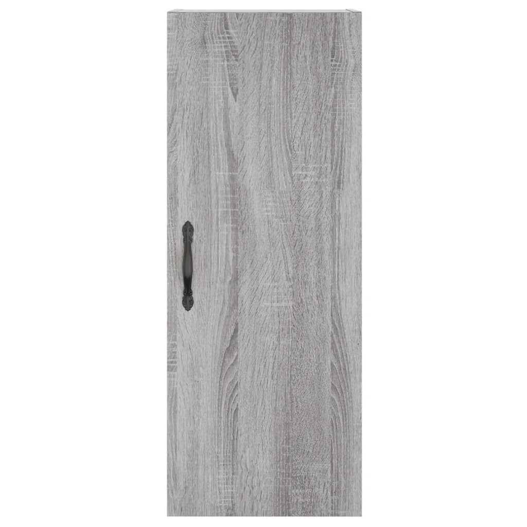 Highboard grå sonoma 34,5x34x180 cm konstruert tre