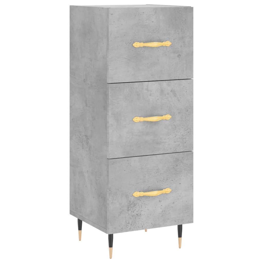 Highboard betonggrå 34,5x34x180 cm konstruert tre