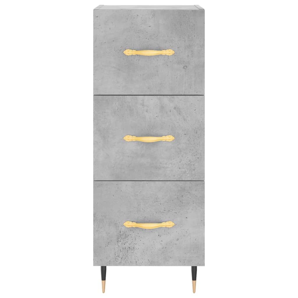Highboard betonggrå 34,5x34x180 cm konstruert tre