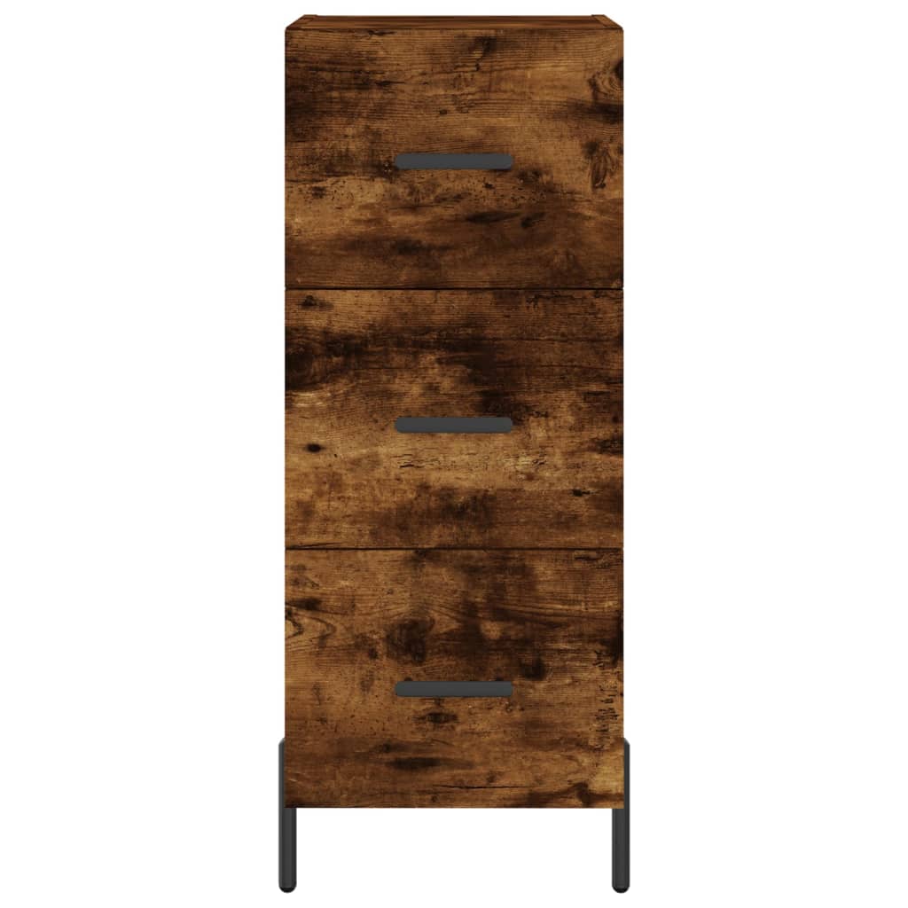 Highboard røkt eik 34,5x34x180 cm konstruert tre