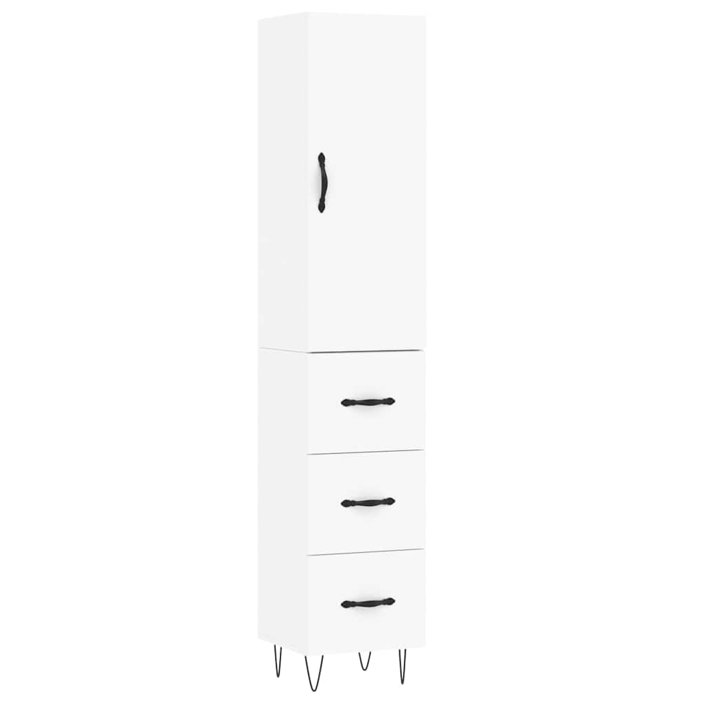 Highboard hvit 34,5x34x180 cm konstruert tre vidaXL