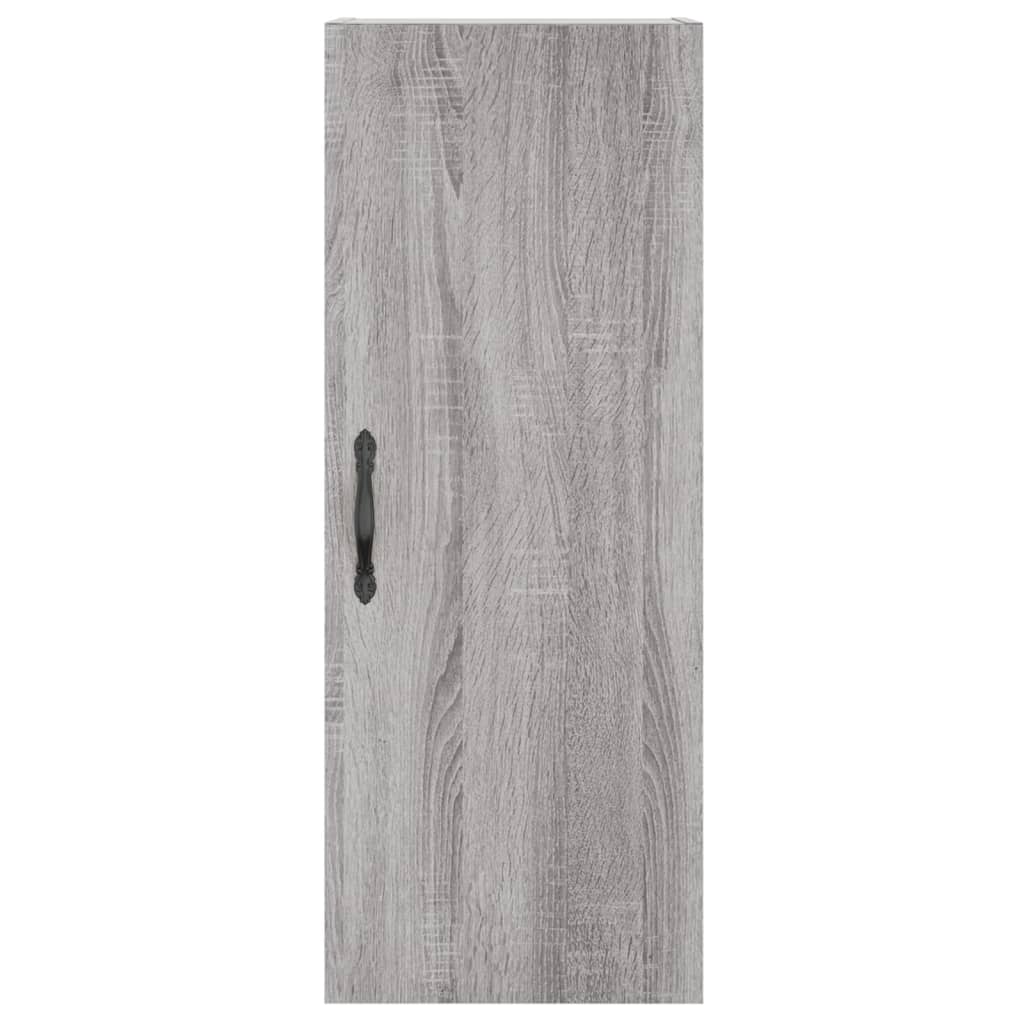 Highboard grå sonoma 34,5x34x180 cm konstruert tre