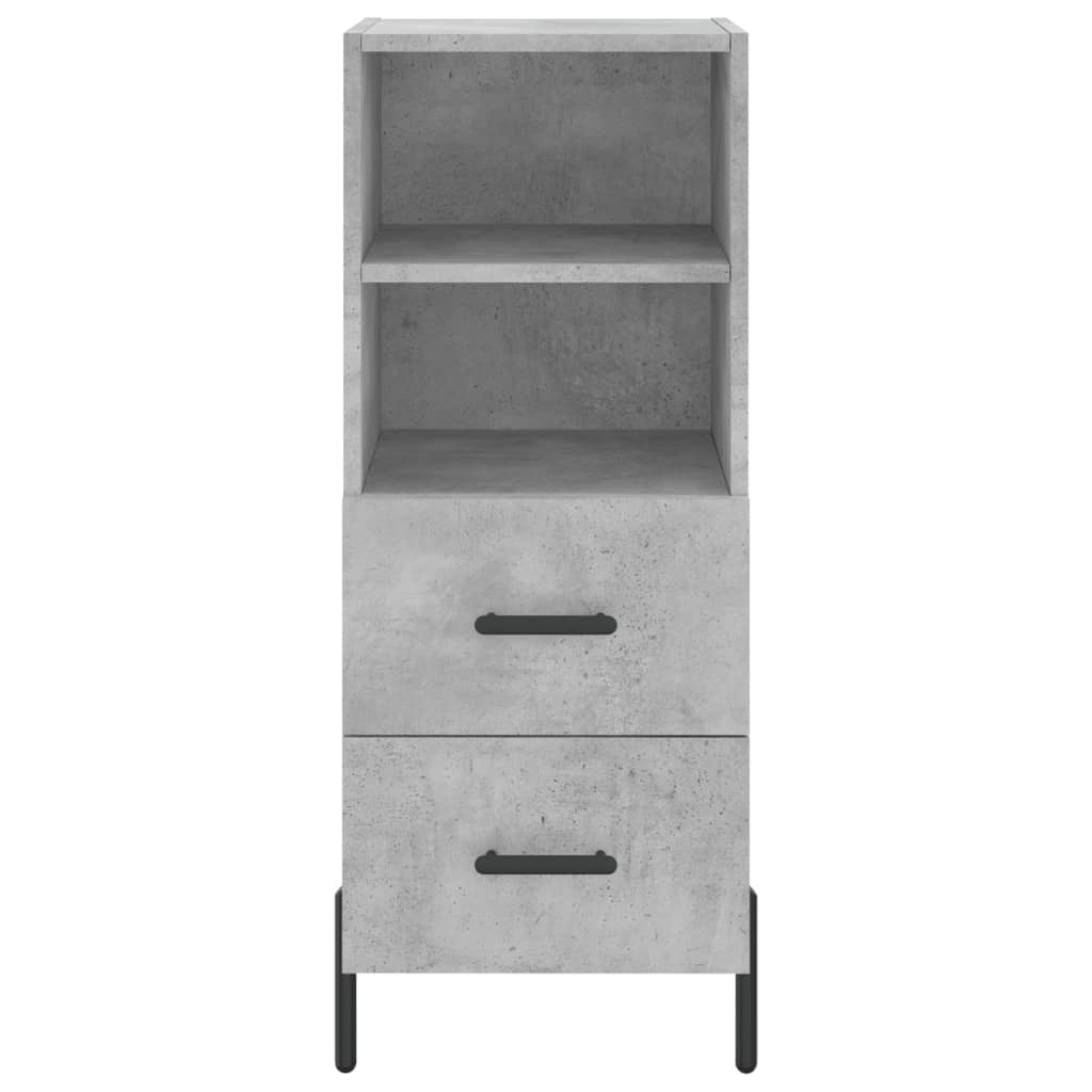 Highboard betonggrå 34,5x34x180 cm konstruert tre