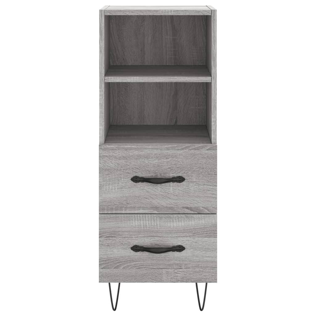 Highboard grå sonoma 34,5x34x180 cm konstruert tre