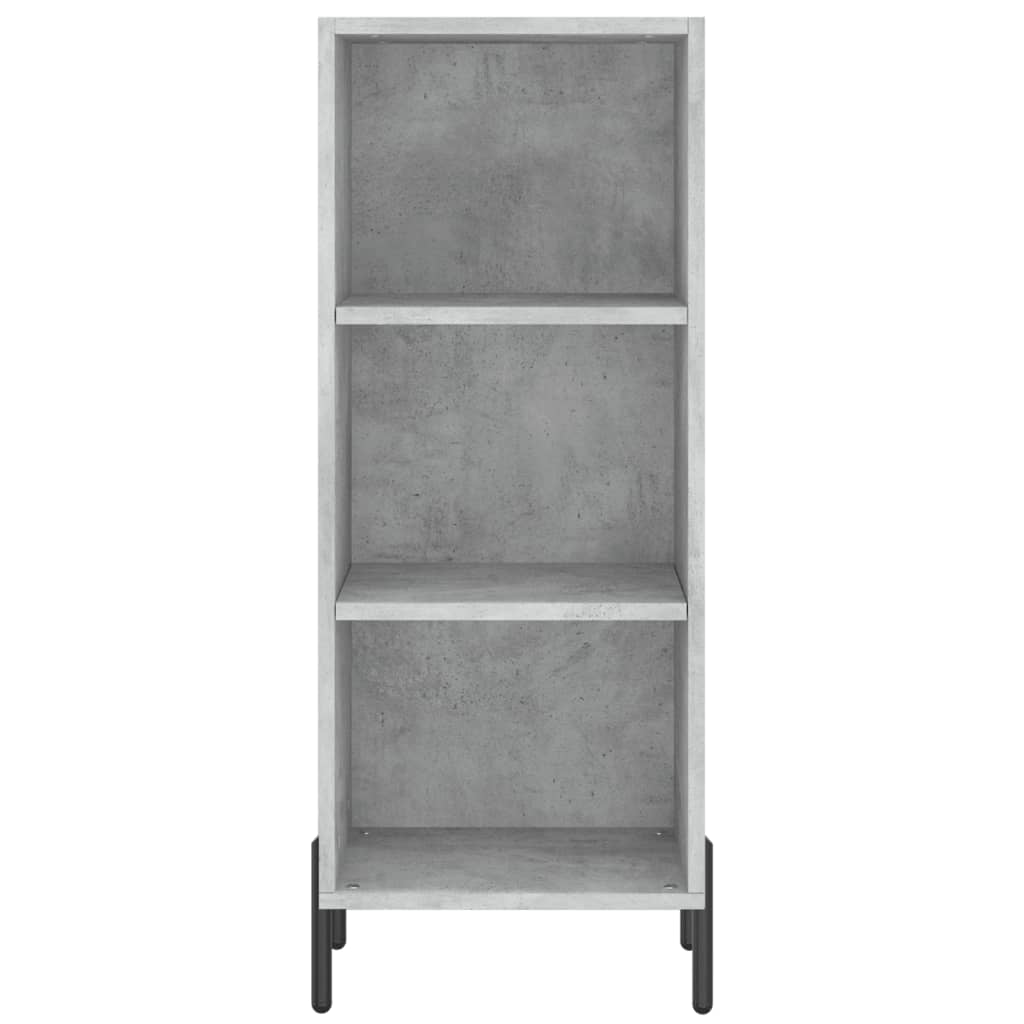 Highboard betonggrå 34,5x34x180 cm konstruert tre