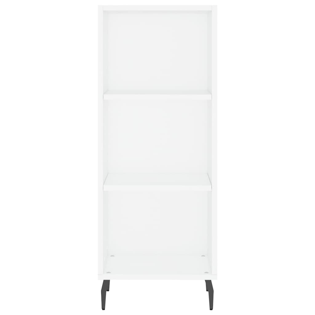 Highboard hvit 34,5x34x180 cm konstruert tre
