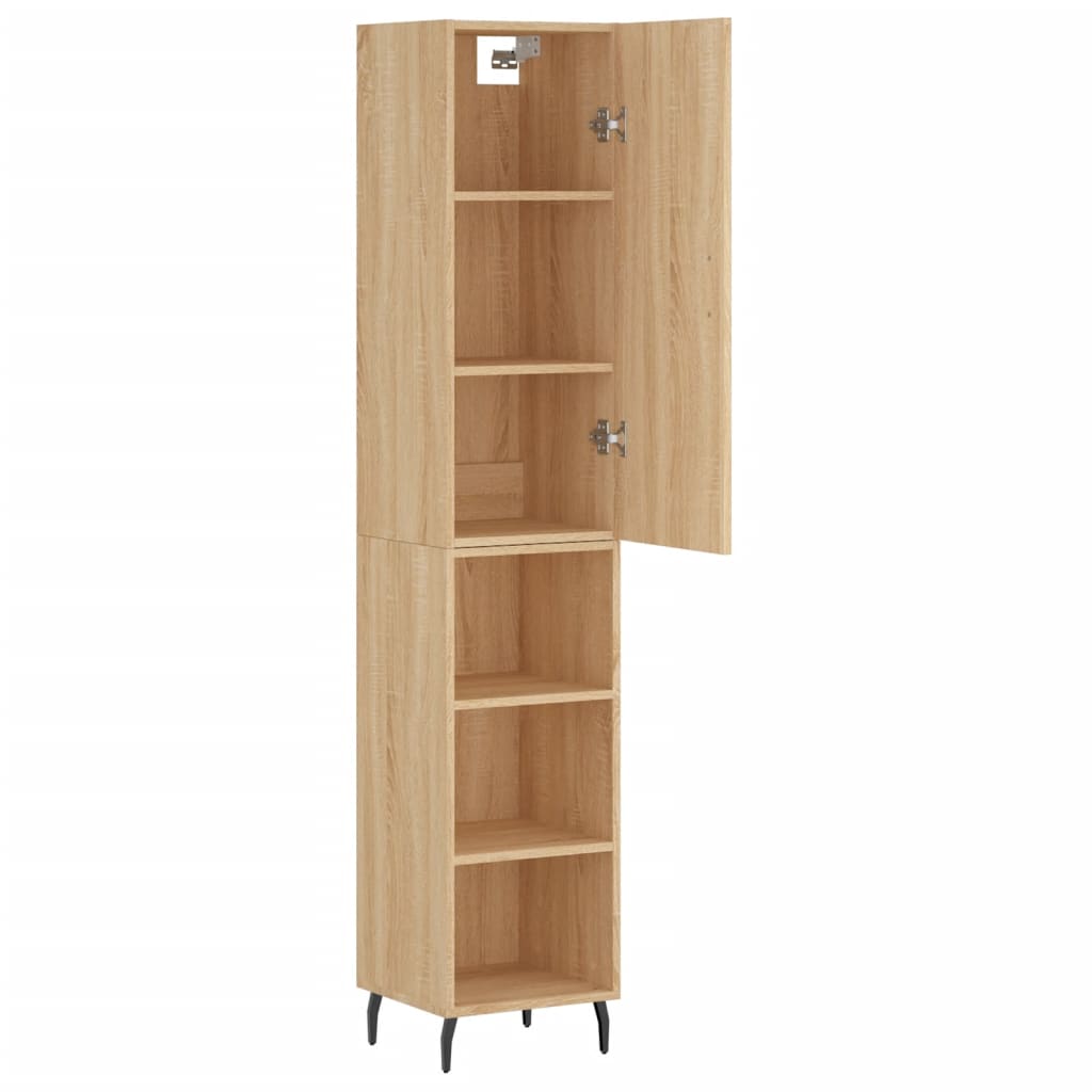 Highboard sonoma eik 34,5x34x180 cm konstruert tre