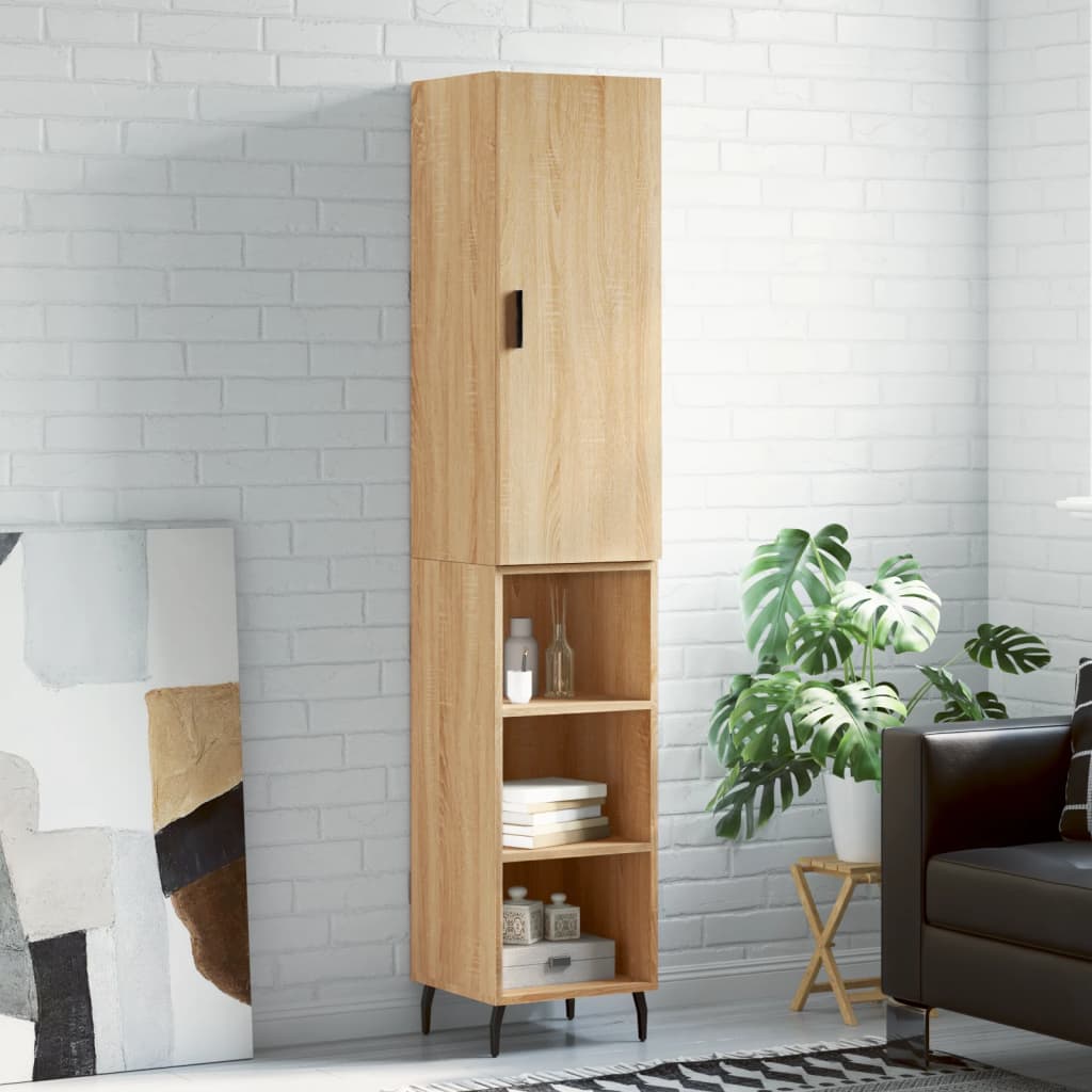 Highboard sonoma eik 34,5x34x180 cm konstruert tre