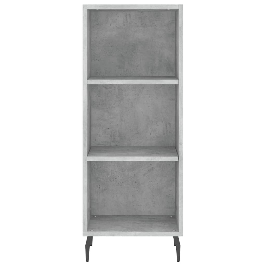 Highboard betonggrå 34,5x34x180 cm konstruert tre