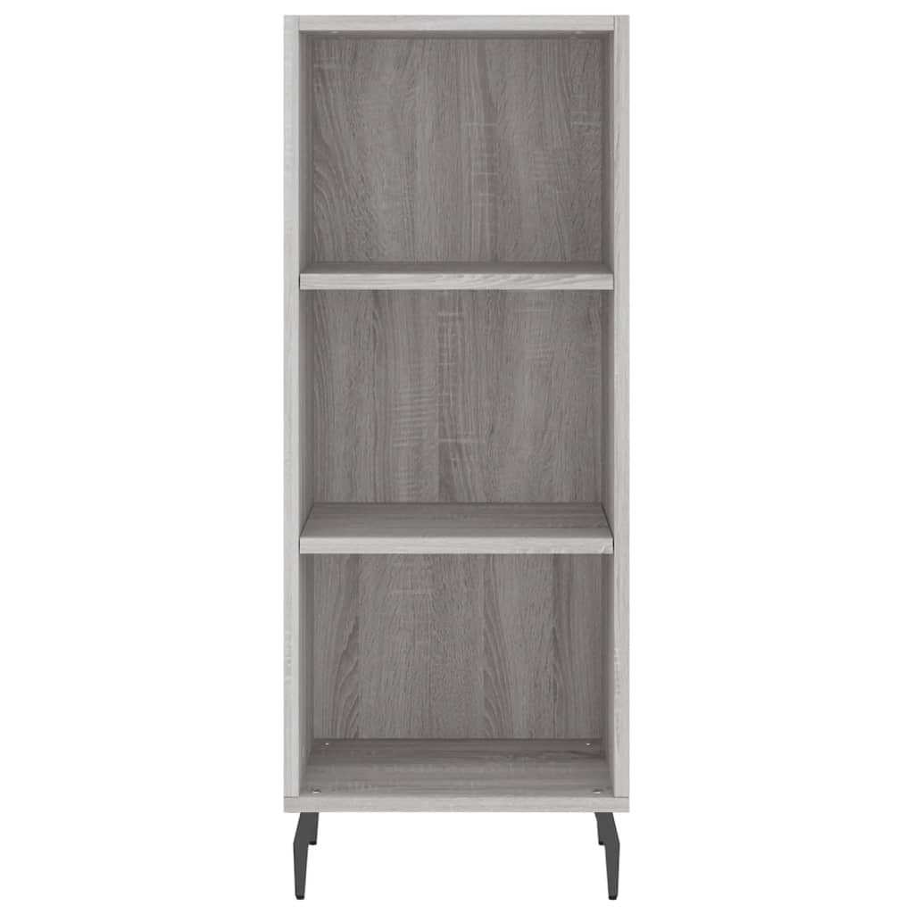 Highboard grå sonoma 34,5x34x180 cm konstruert tre