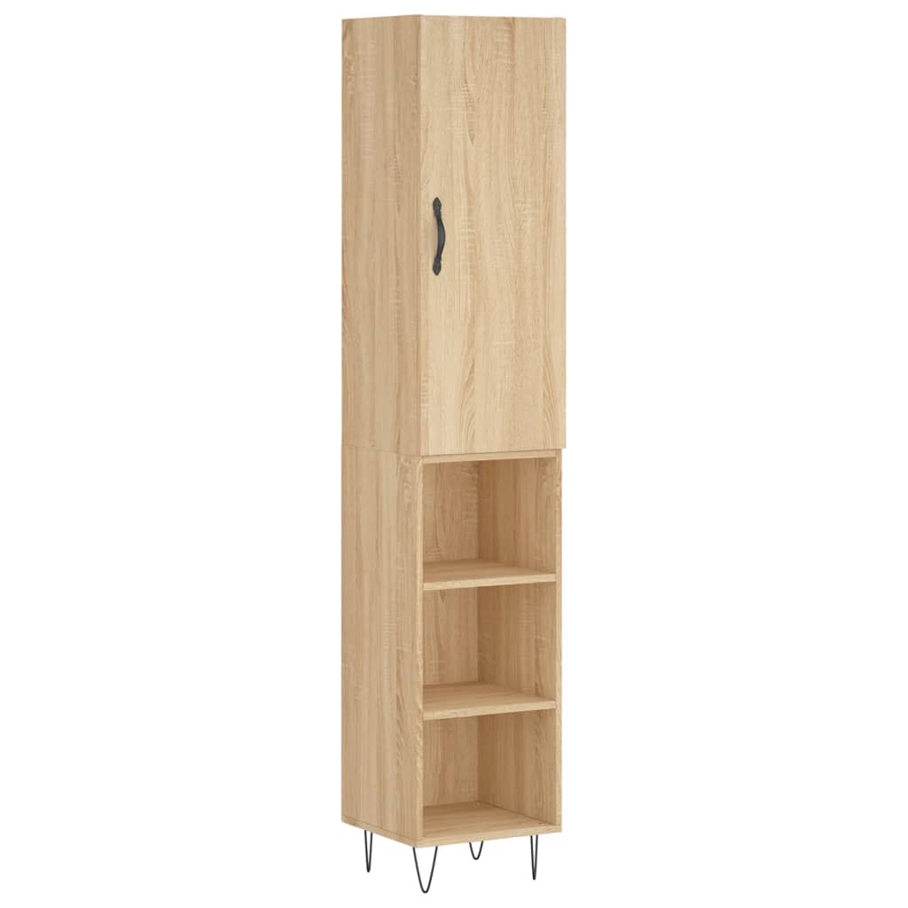 Highboard sonoma eik 34,5x34x180 cm konstruert tre