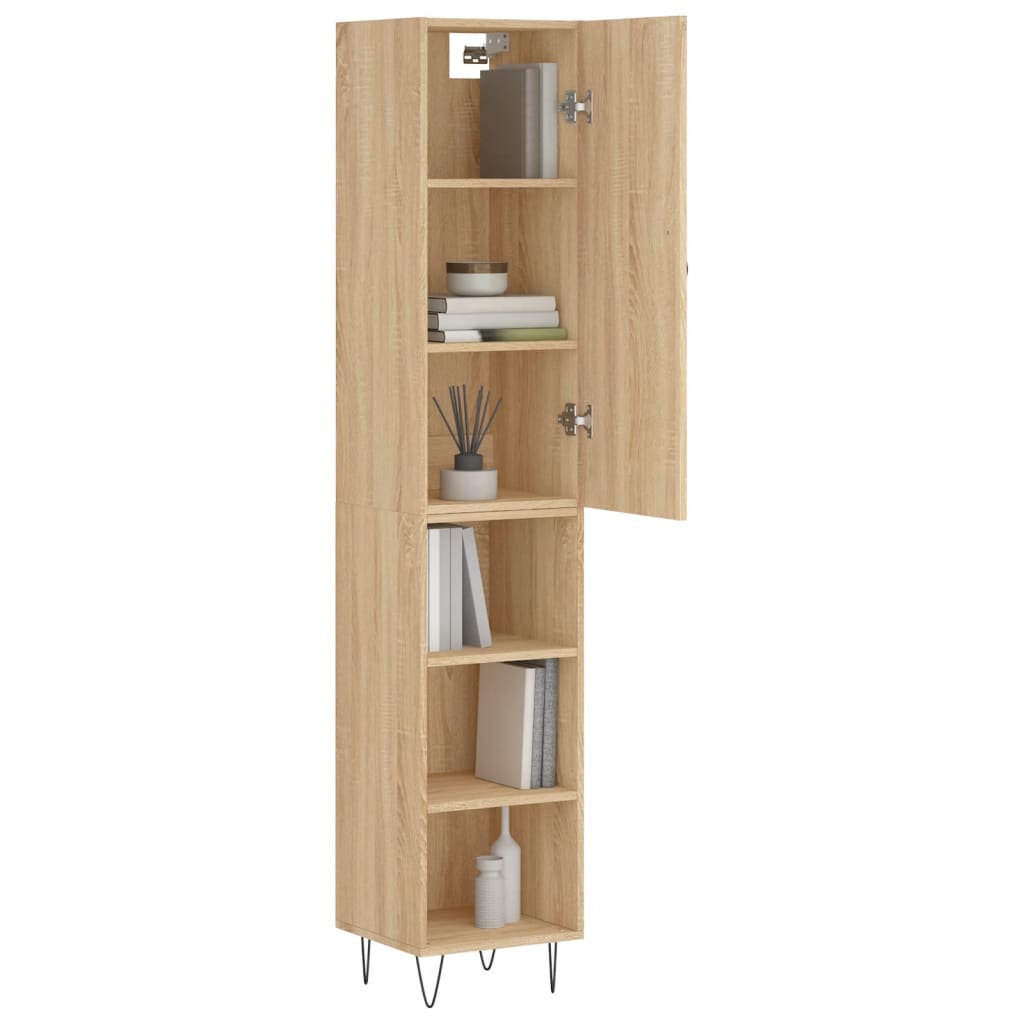 Highboard sonoma eik 34,5x34x180 cm konstruert tre