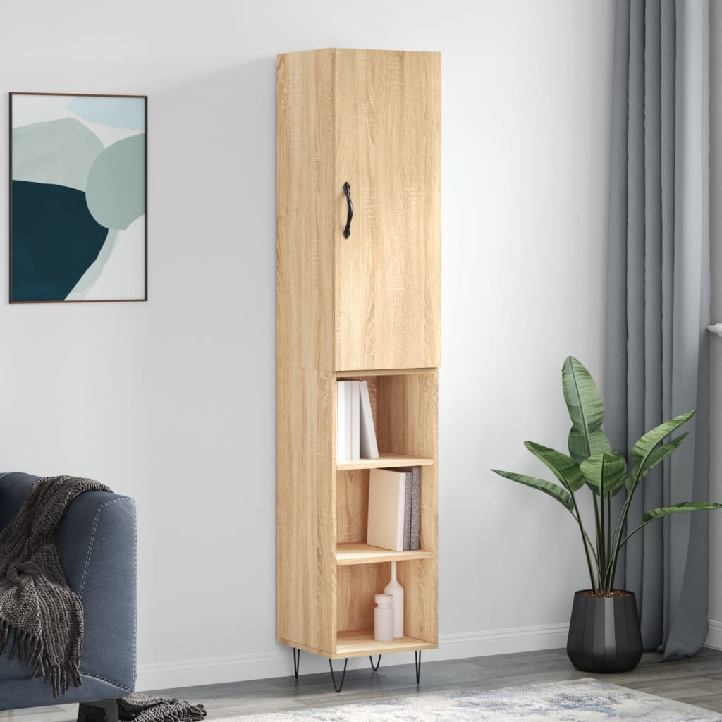 Highboard sonoma eik 34,5x34x180 cm konstruert tre