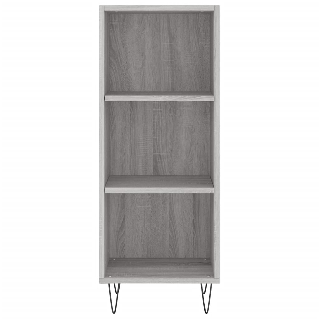 Highboard grå sonoma 34,5x34x180 cm konstruert tre