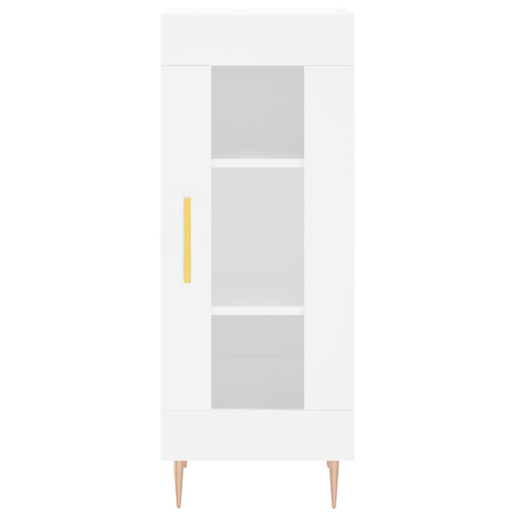 Highboard hvit 34,5x34x180 cm konstruert tre