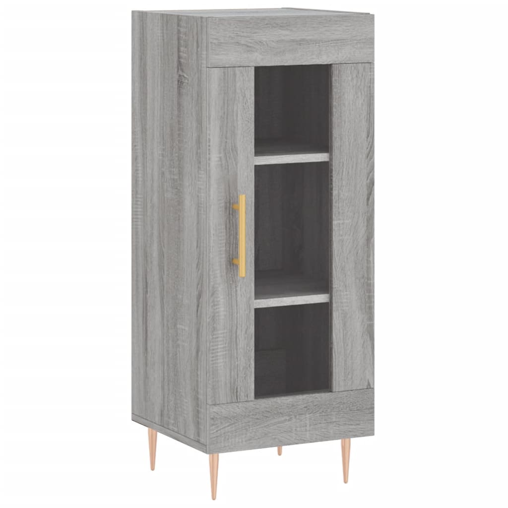 Highboard grå sonoma 34,5x34x180 cm konstruert tre