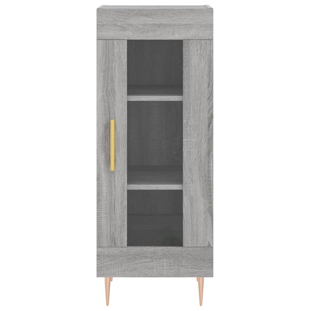 Highboard grå sonoma 34,5x34x180 cm konstruert tre