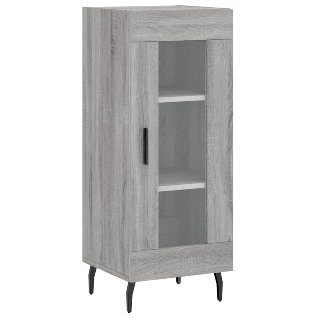 Highboard grå sonoma 34,5x34x180 cm konstruert tre