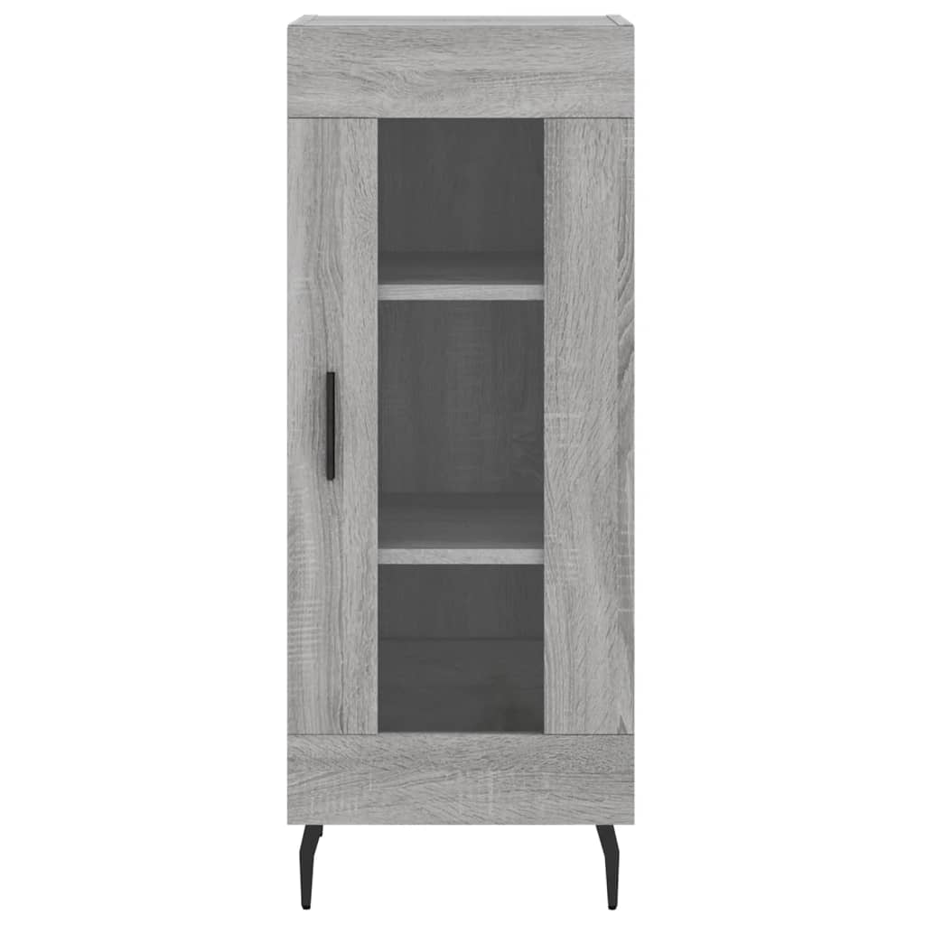 Highboard grå sonoma 34,5x34x180 cm konstruert tre
