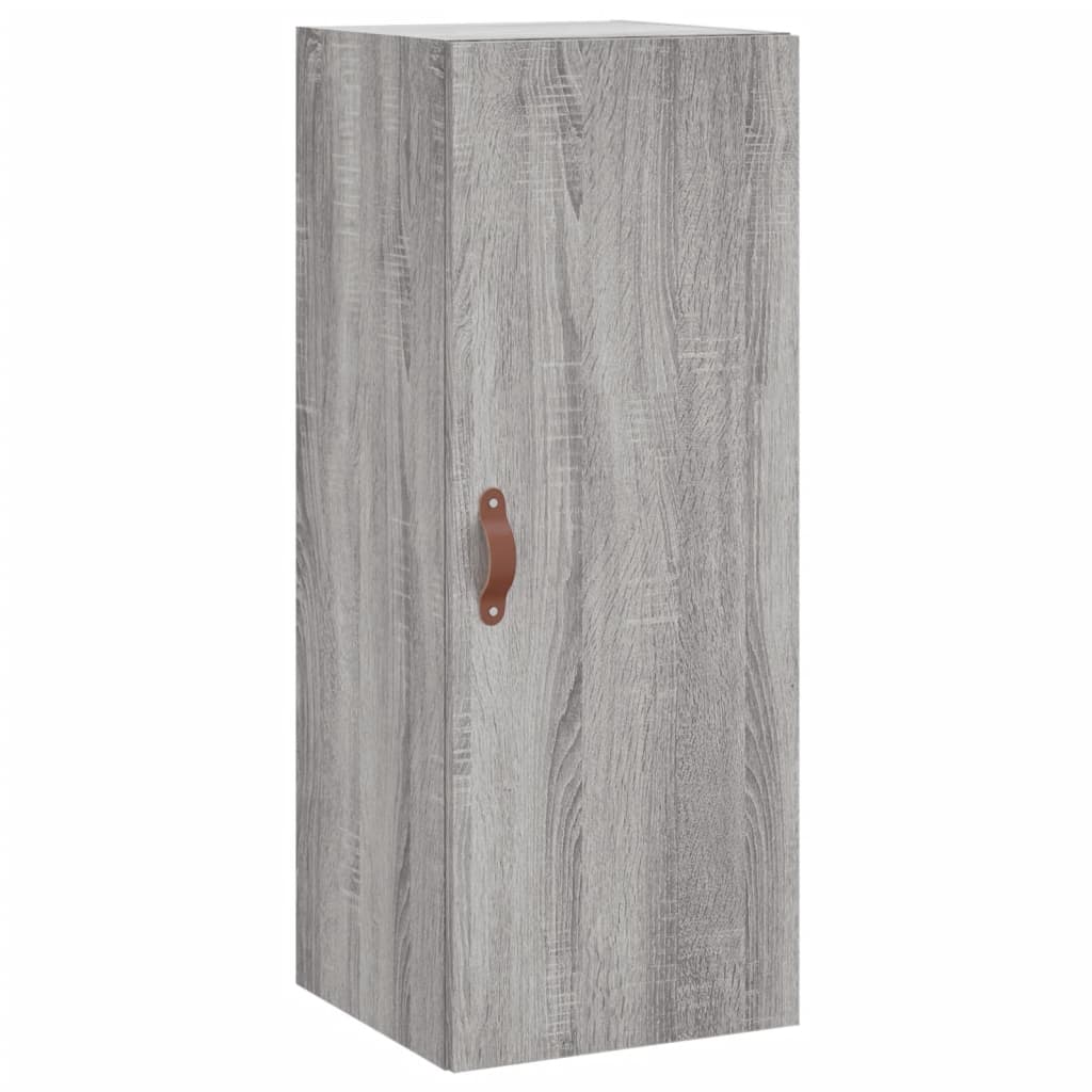 Highboard grå sonoma 34,5x34x180 cm konstruert tre