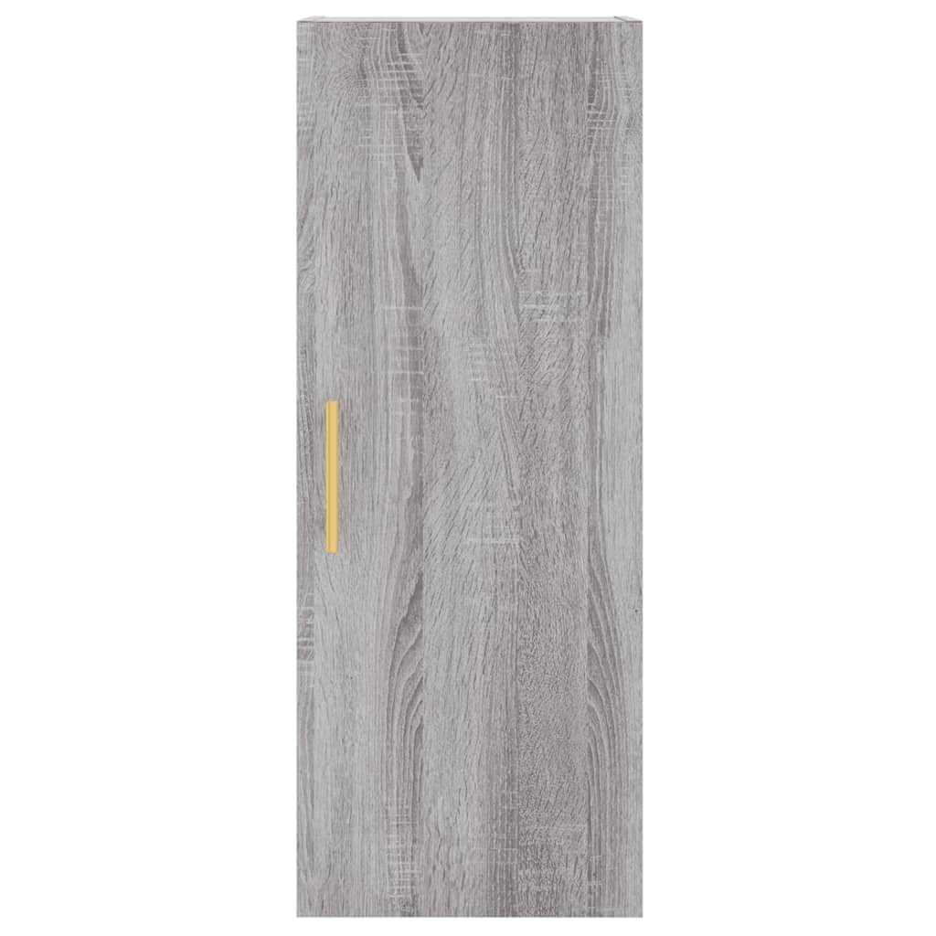 Highboard grå sonoma 34,5x34x180 cm konstruert tre