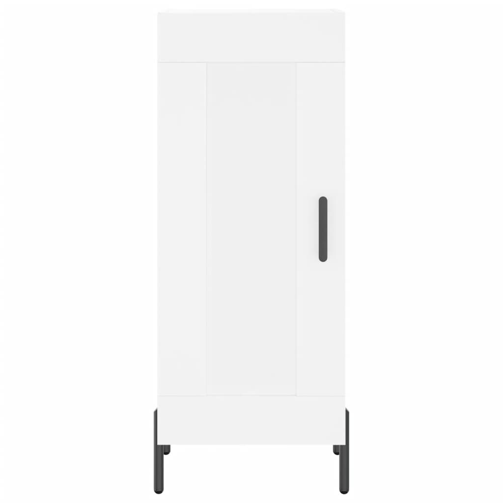 Highboard hvit 34,5x34x180 cm konstruert tre