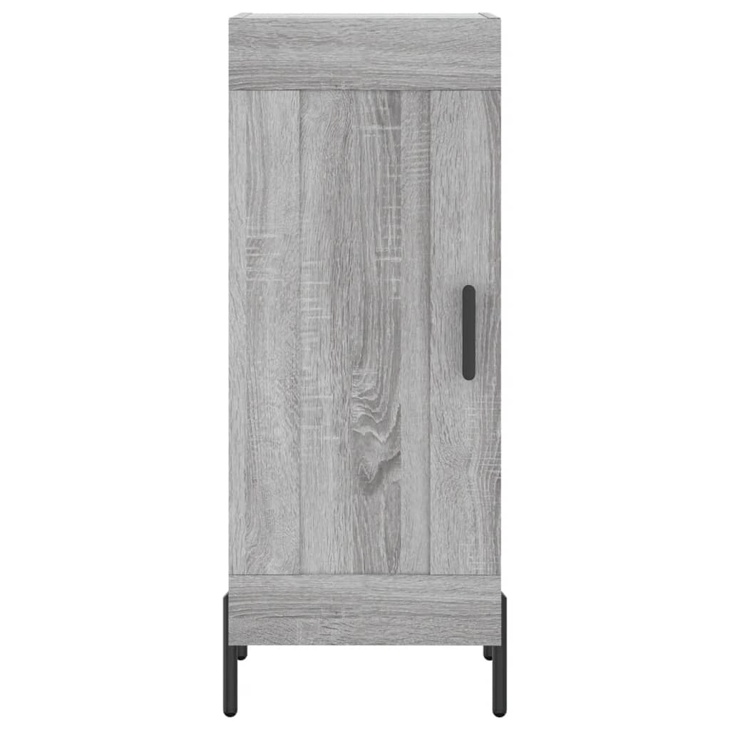 Highboard grå sonoma 34,5x34x180 cm konstruert tre