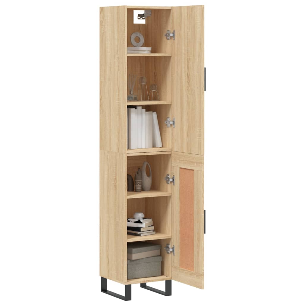 Highboard sonoma eik 34,5x34x180 cm konstruert tre