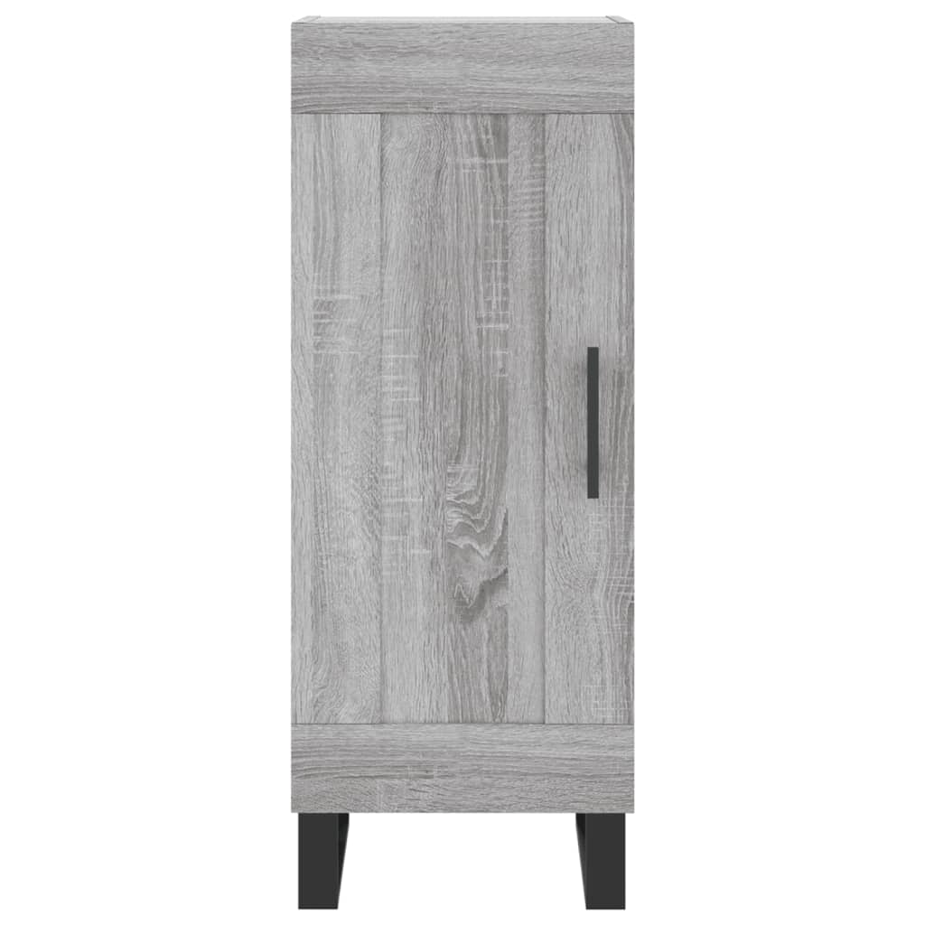 Highboard grå sonoma 34,5x34x180 cm konstruert tre