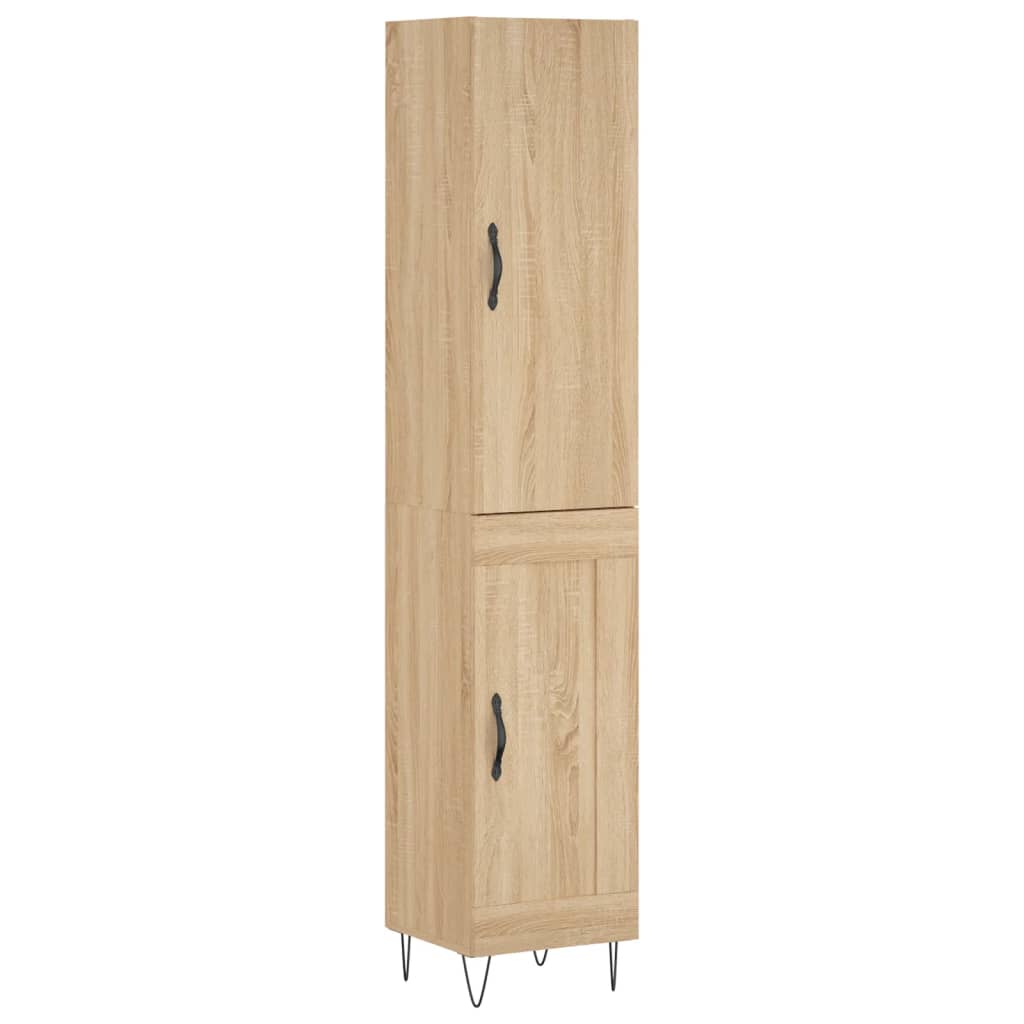 Highboard sonoma eik 34,5x34x180 cm konstruert tre