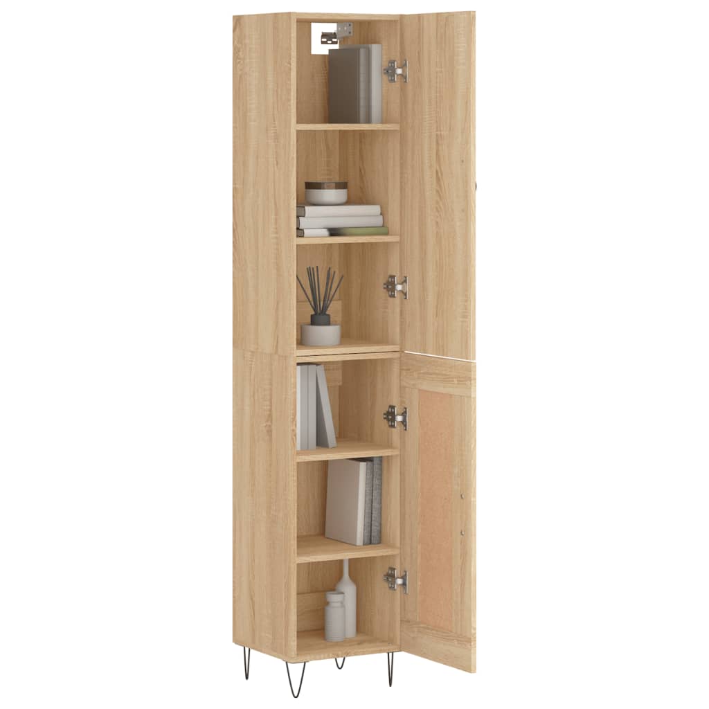 Highboard sonoma eik 34,5x34x180 cm konstruert tre