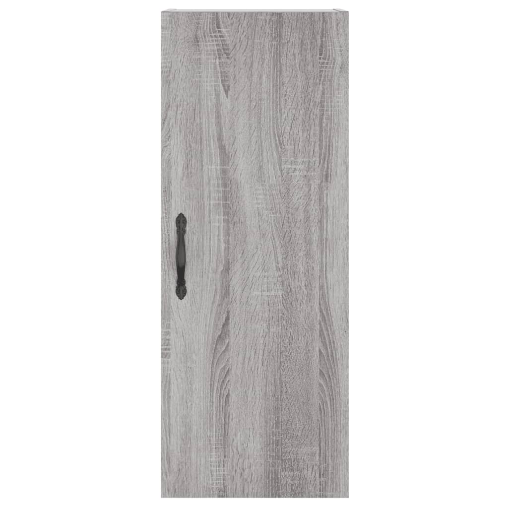 Highboard grå sonoma 34,5x34x180 cm konstruert tre