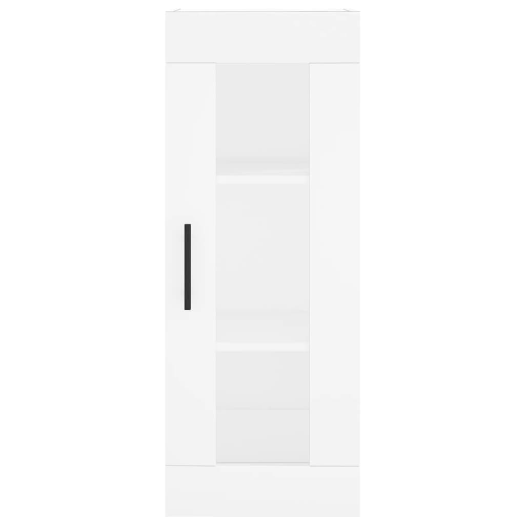 Highboard hvit 34,5x34x180 cm konstruert tre