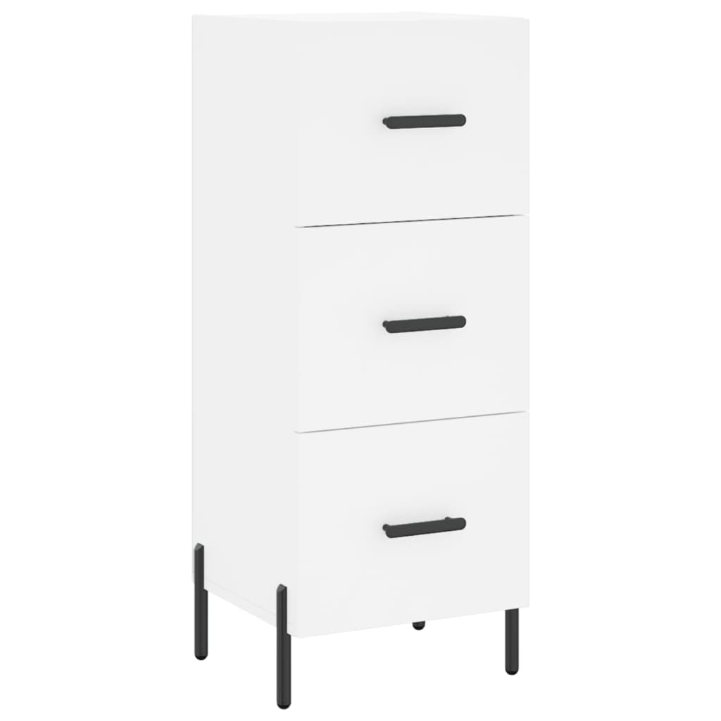 Highboard hvit 34,5x34x180 cm konstruert tre