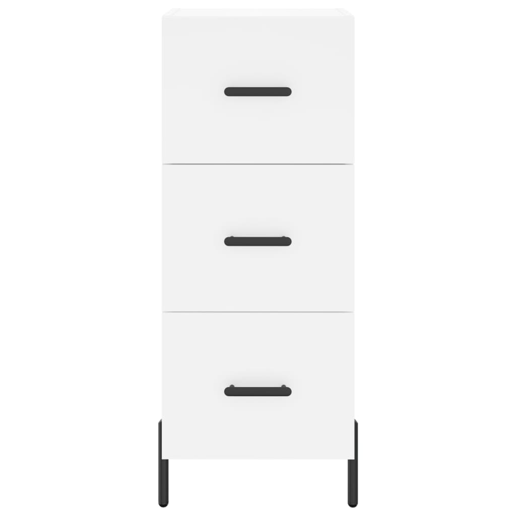 Highboard hvit 34,5x34x180 cm konstruert tre