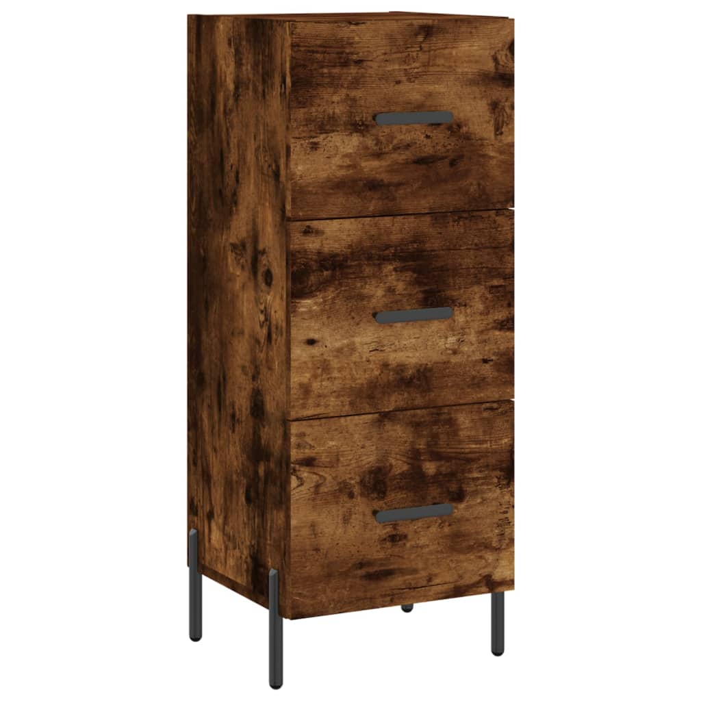 Highboard røkt eik 34,5x34x180 cm konstruert tre
