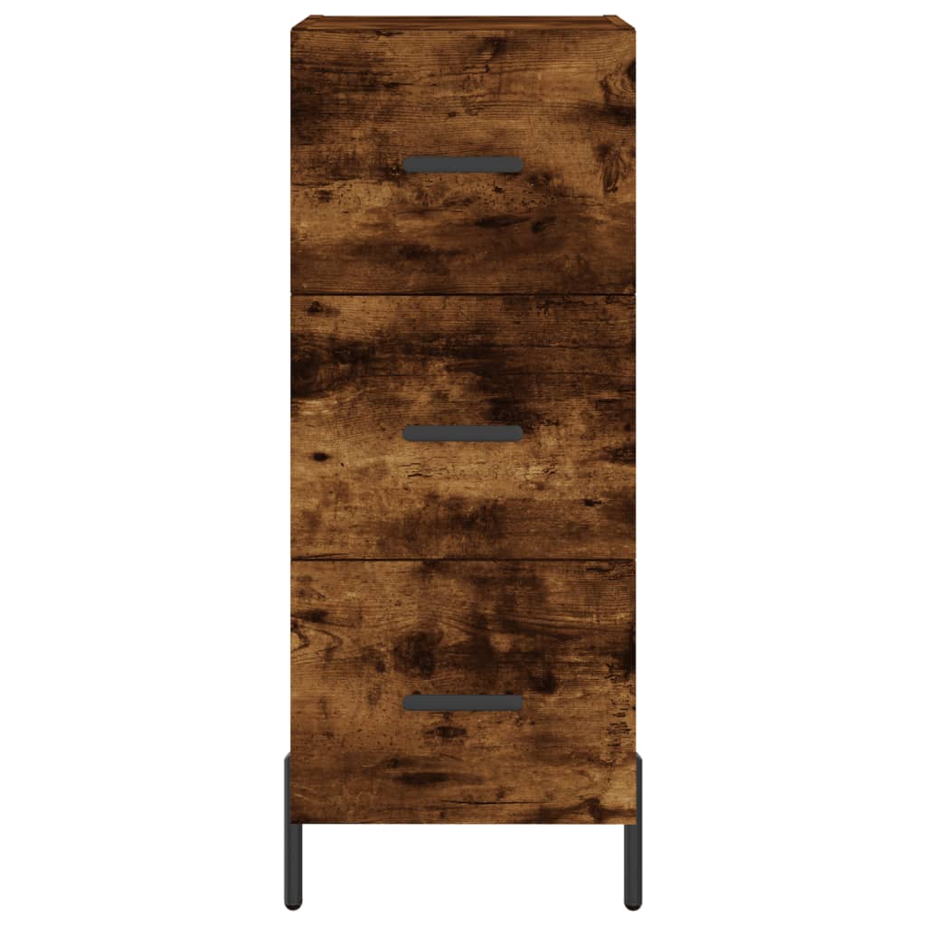 Highboard røkt eik 34,5x34x180 cm konstruert tre