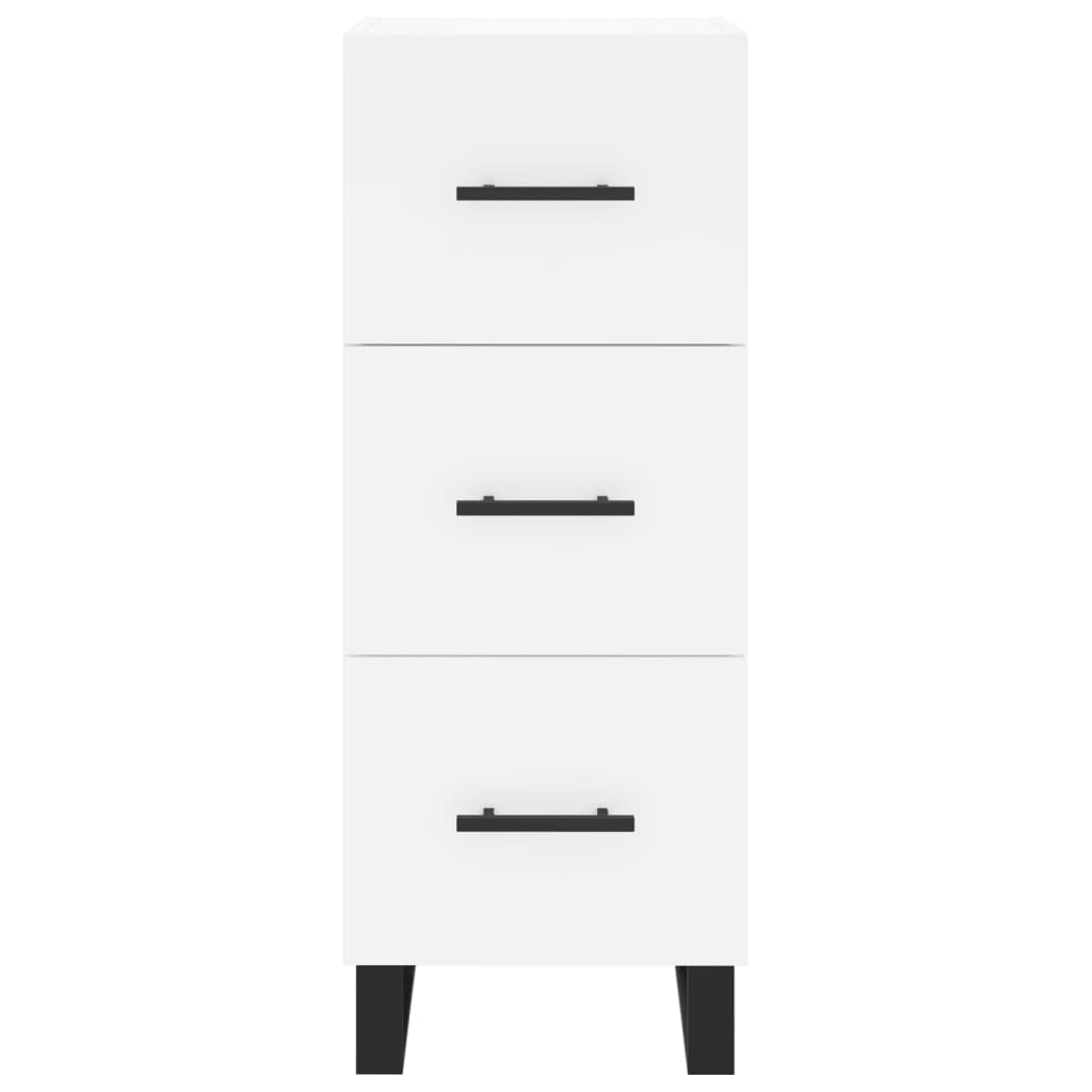 Highboard hvit 34,5x34x180 cm konstruert tre