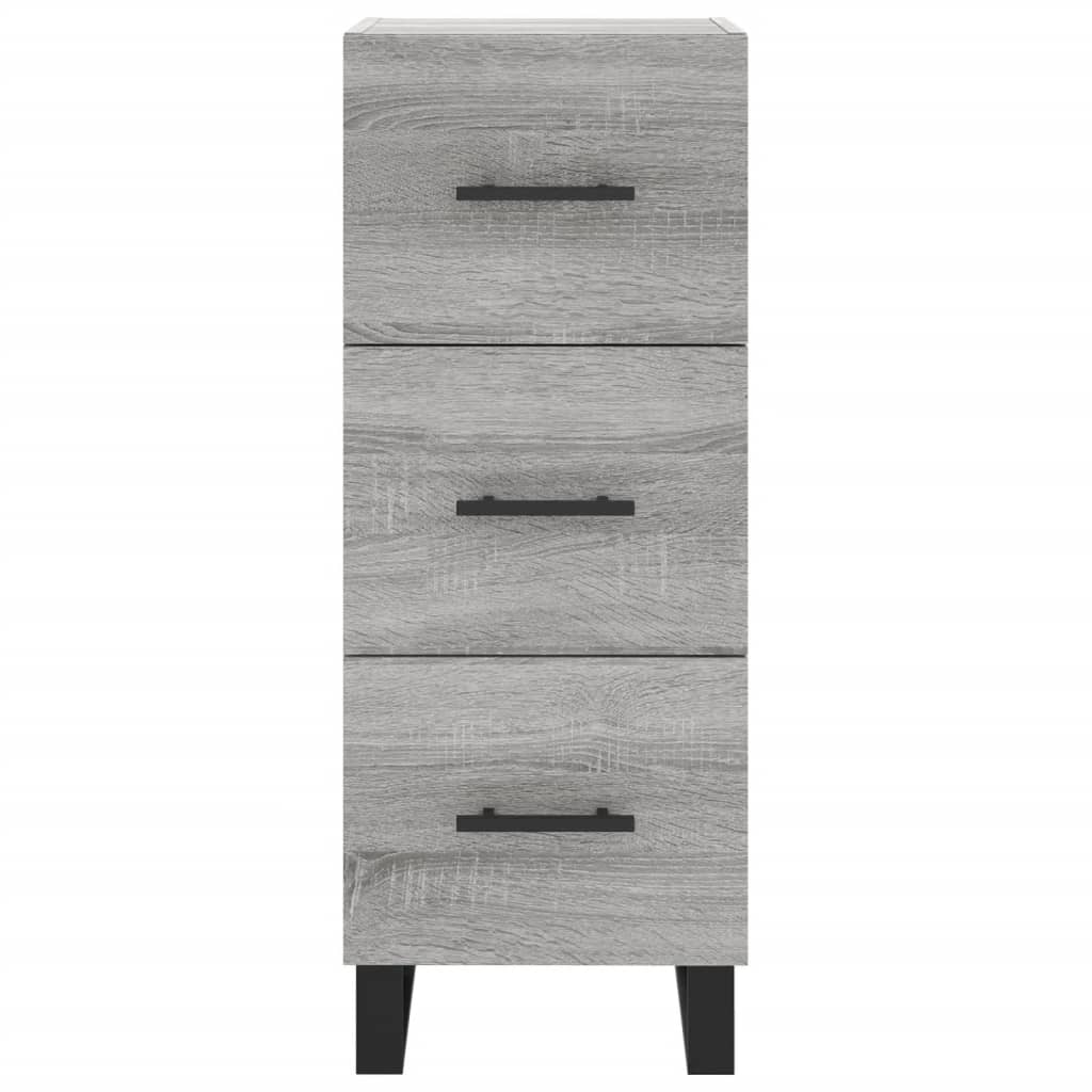 Highboard grå sonoma 34,5x34x180 cm konstruert tre
