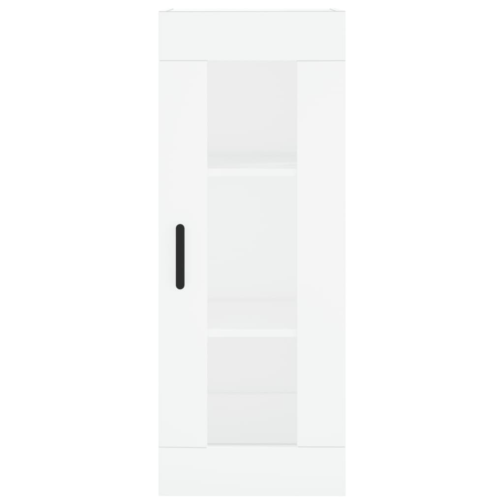 Highboard hvit 34,5x34x180 cm konstruert tre