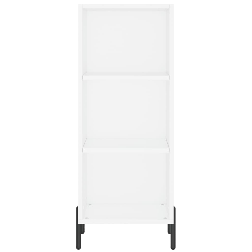 Highboard hvit 34,5x34x180 cm konstruert tre