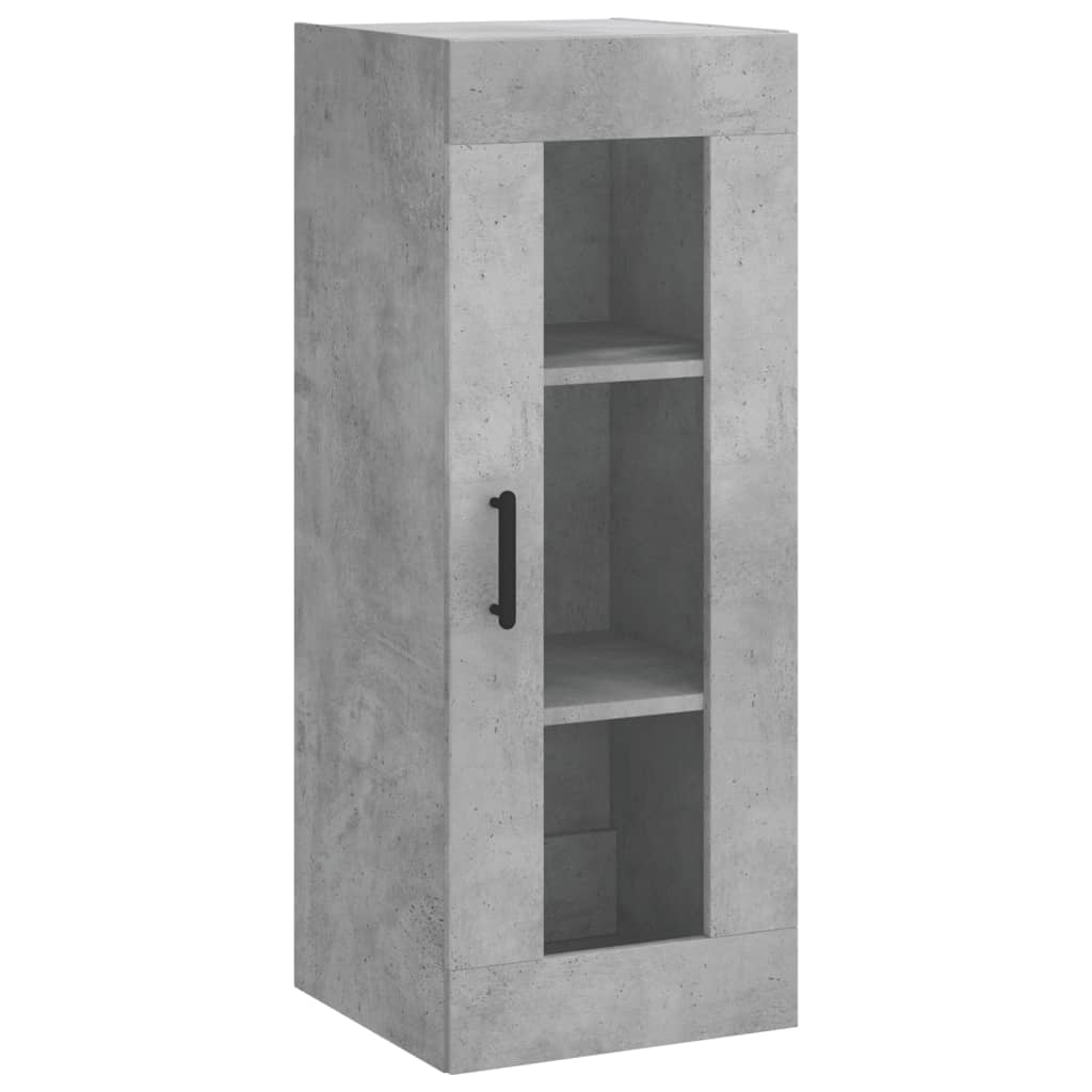 Highboard betonggrå 34,5x34x180 cm konstruert tre