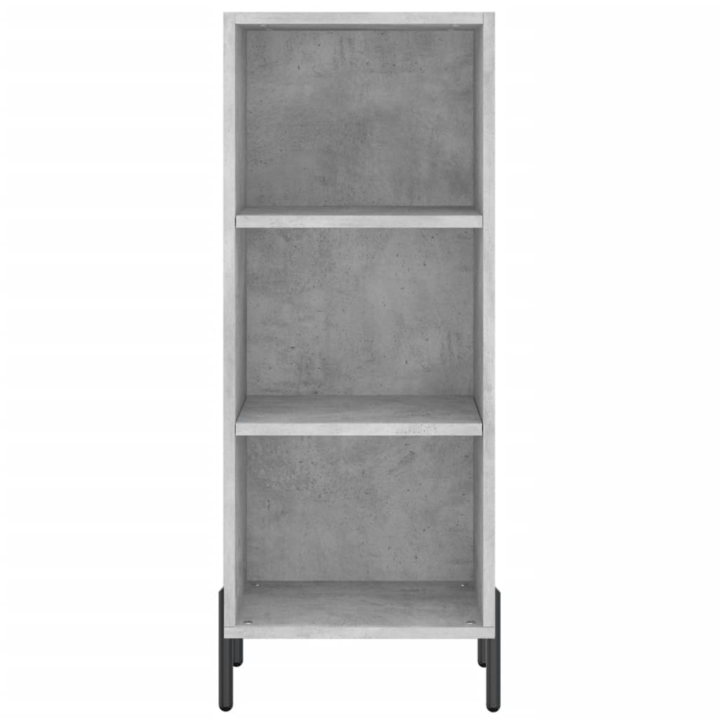 Highboard betonggrå 34,5x34x180 cm konstruert tre
