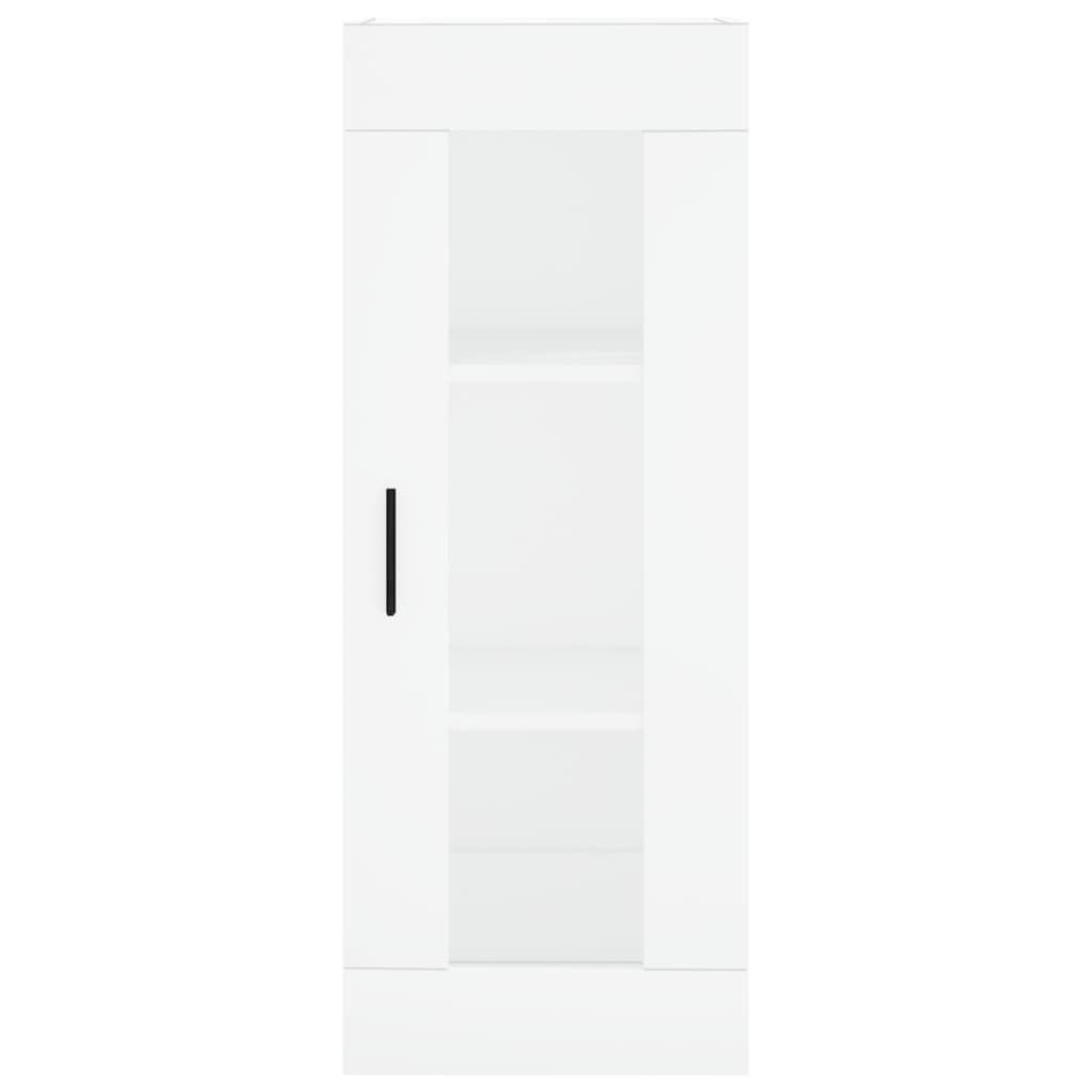 Highboard hvit 34,5x34x180 cm konstruert tre