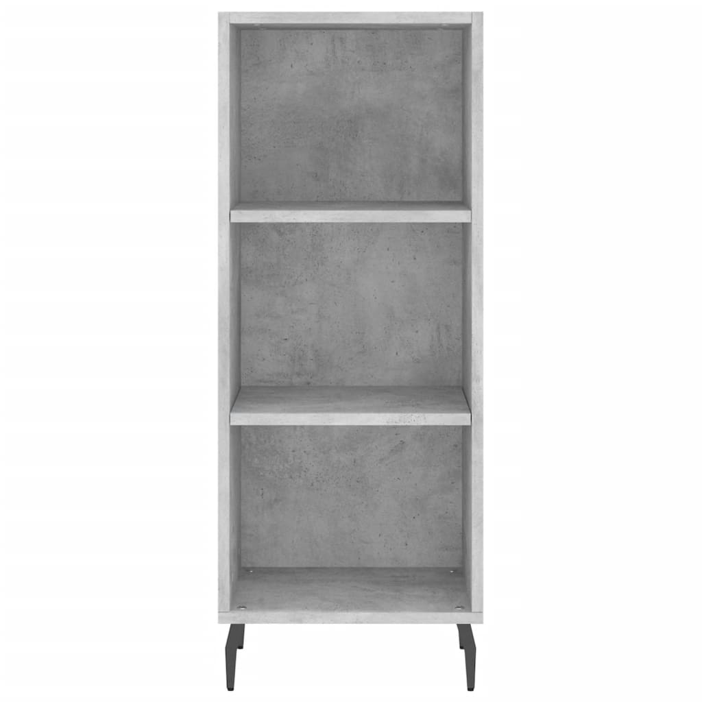 Highboard betonggrå 34,5x34x180 cm konstruert tre