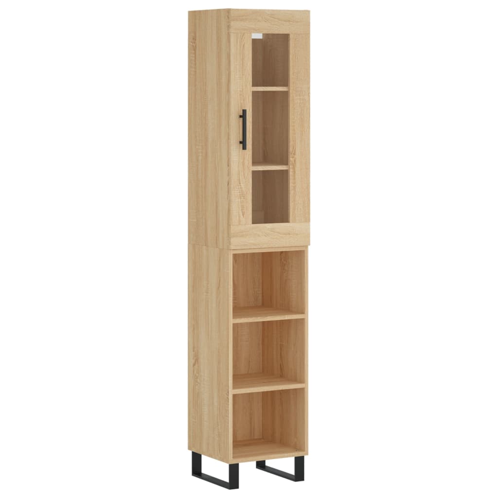 Highboard sonoma eik 34,5x34x180 cm konstruert tre