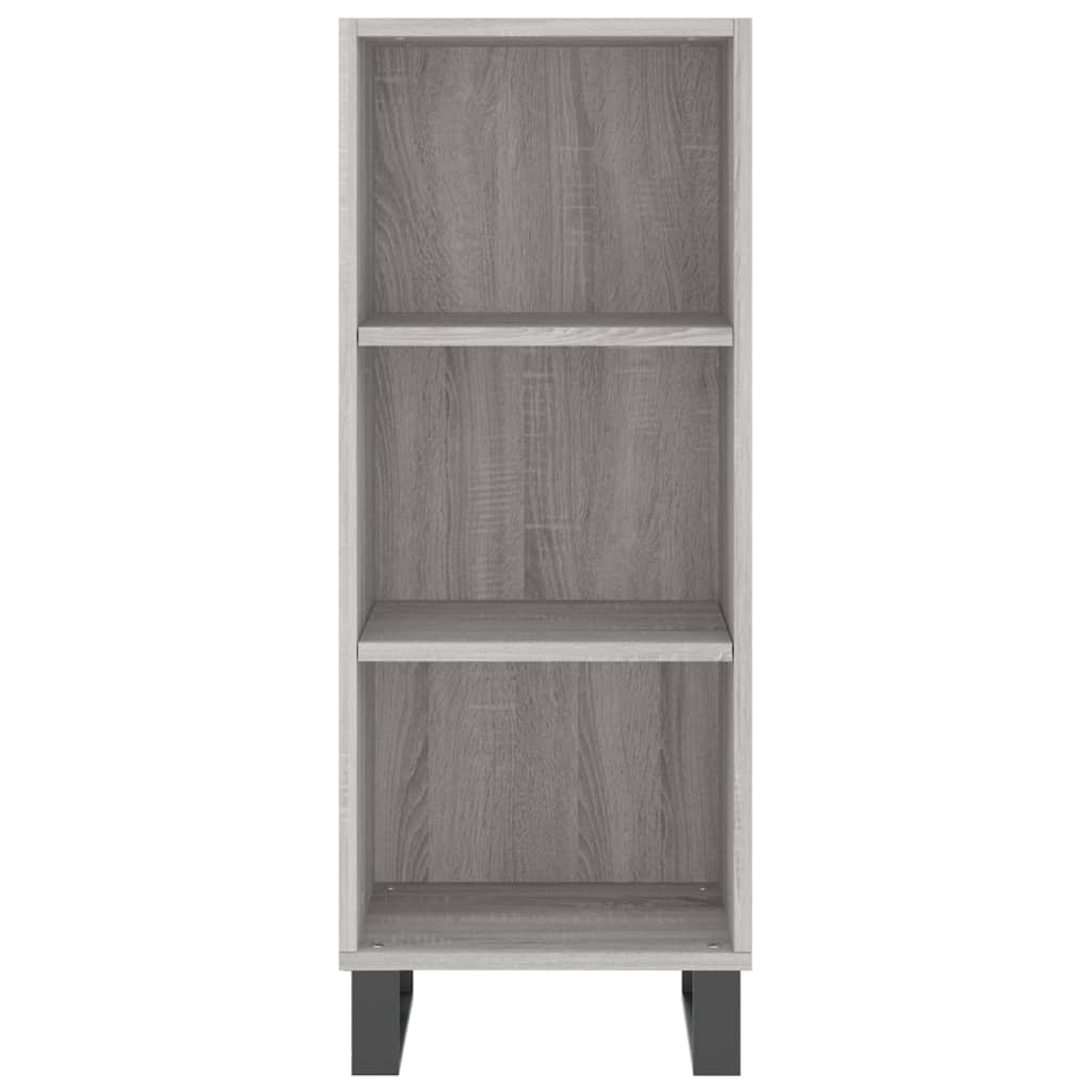 Highboard grå sonoma 34,5x34x180 cm konstruert tre